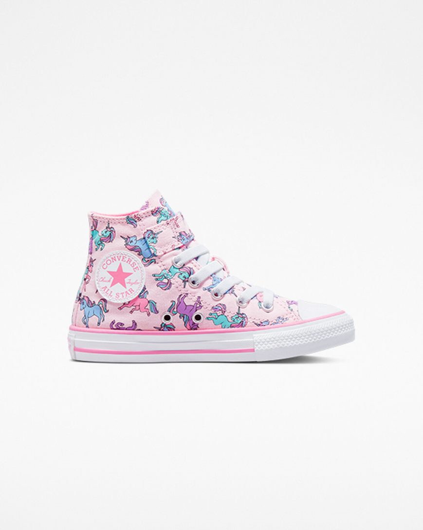 Girls\' Converse Chuck Taylor All Star Easy-On Unicorns High Top Shoes Pink / Blue | AU 95E04U